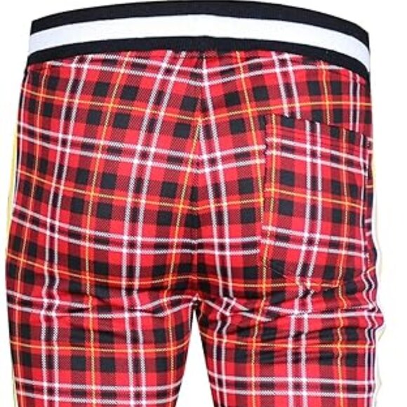 Mens Athletic Hip Hop Premium Slim Fit Track Pants Sweatpants w/ Side Taping 2XL - Picture 5 of 14